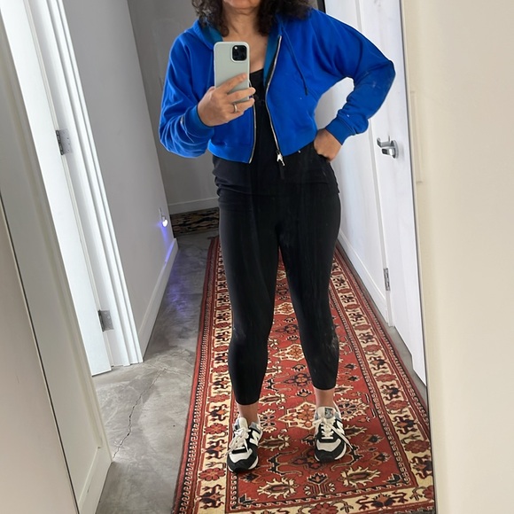 Nike Cropped Hooded Sweatshirt Jacket Medium Blue full zip 💙 - Picture 11 of 16